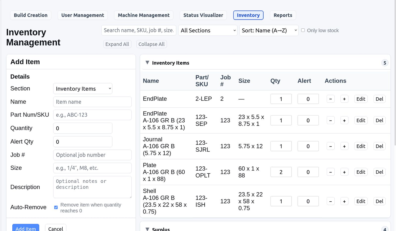 material tracking image